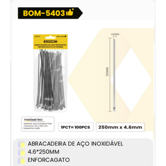 1箱不锈钢夹具
4.6*250毫米
带螺纹的（1箱=50PCS）