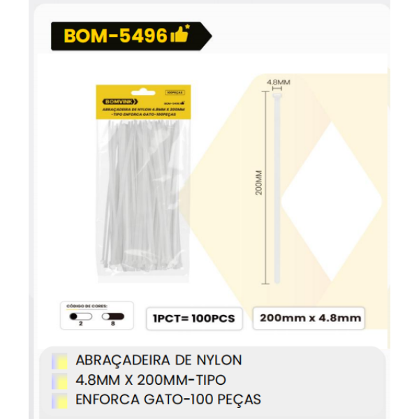 1箱尼龙夹具4.8毫米x200毫米-类型猫形夹具-100件（1箱=200PCS）