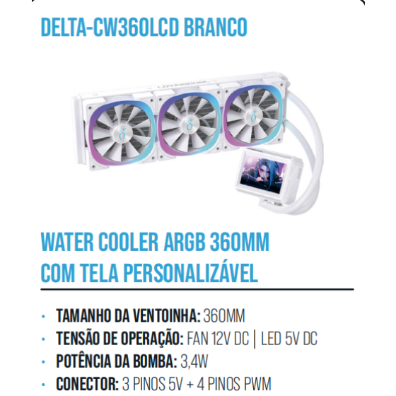 1箱水冷散热器ARGB360毫米可定制屏幕（1箱=6PCS)