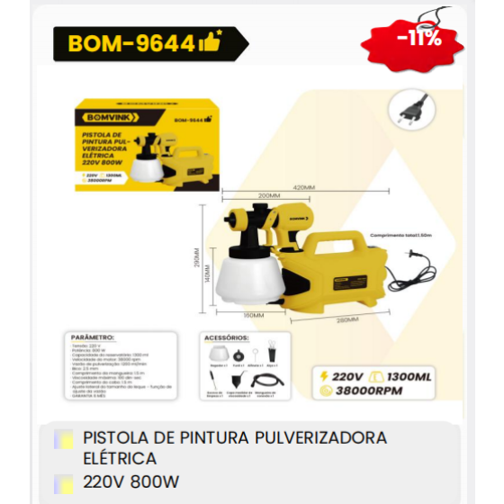 1箱电动喷漆枪
220V800W（1箱=4PCS）