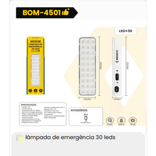 1箱应急灯30个LED灯珠（1箱=60PCS）