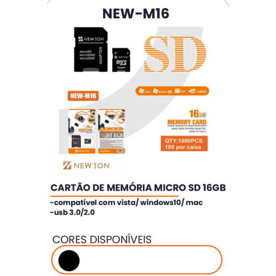 1箱Micro SD存储卡16GB（1箱1000=PCS)