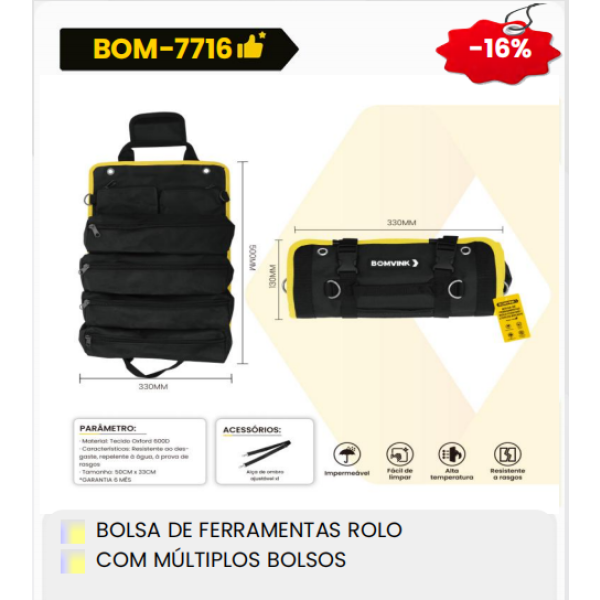 1箱滚动工具袋带多个口袋（1箱=25PCS）