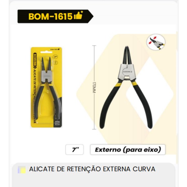 ALICATE DE RETENÇÃO EXTERNA CURVA