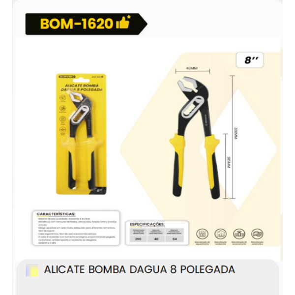 ALICATE BOMBA DAGUA 8 POLEGADA