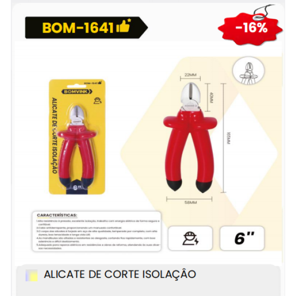 ALICATE DE CORTE ISOLAÇÂO