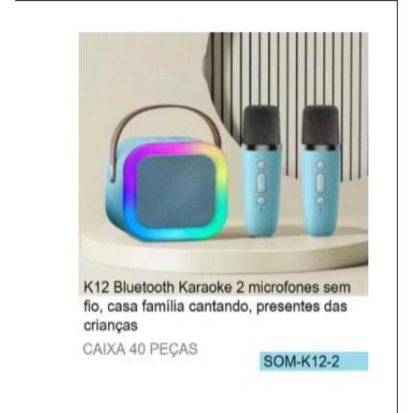 1箱K12蓝牙卡拉OK，配备两个无线麦克风，适合家庭唱歌，是孩子们的礼物（1箱=40PCS）