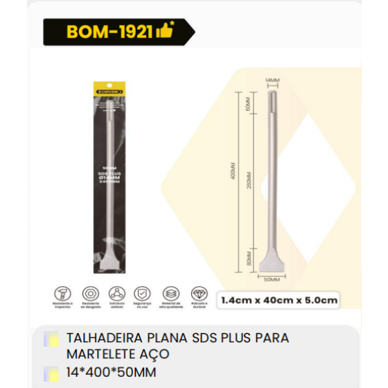 1箱钢制马特莱特
平面钻头SDS PLUS用于
14*400*50毫米（1箱=50PCS）