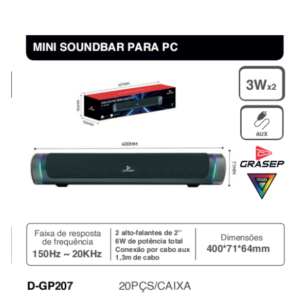 1箱迷你音响条用于PC（1箱=20PCS)