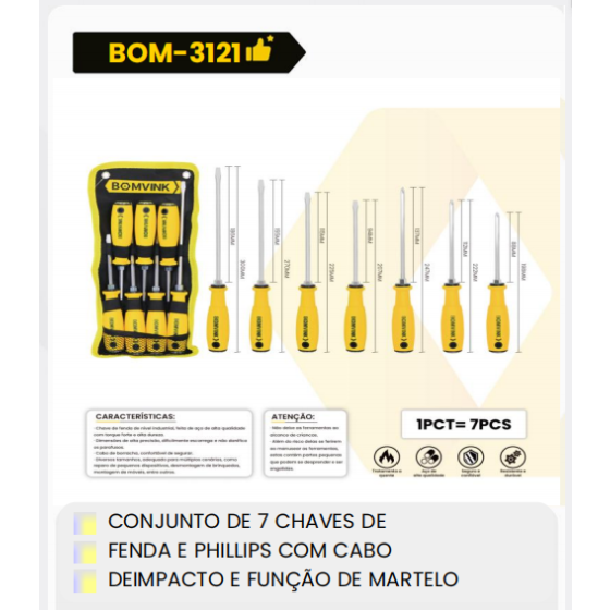 1箱一套7把钥匙，用于
减震和锤击功能
带电缆的凹槽和菲利普斯螺丝刀（1箱=24PCS）