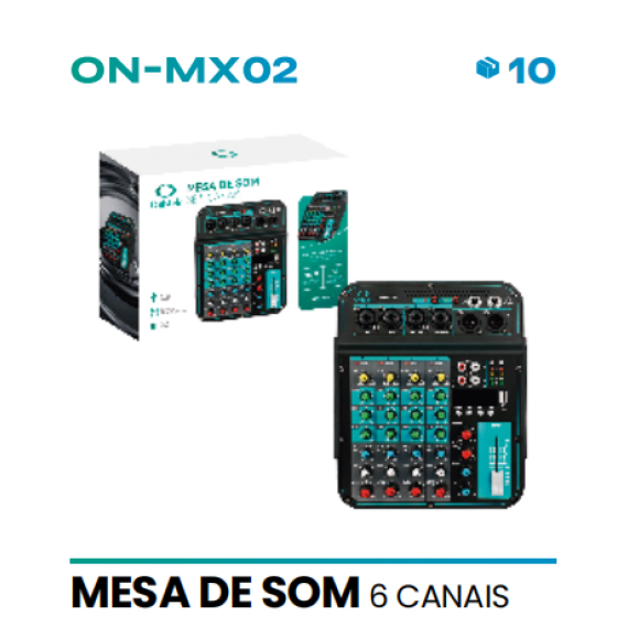 MESA DE SOM 6 CANAIS