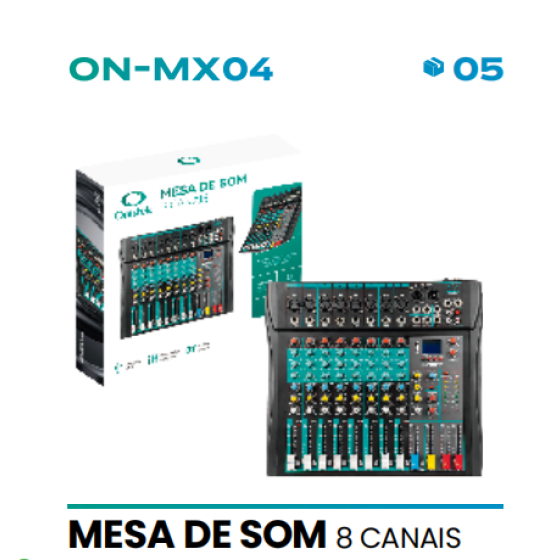 MESA DE SOM 8 CANAIS