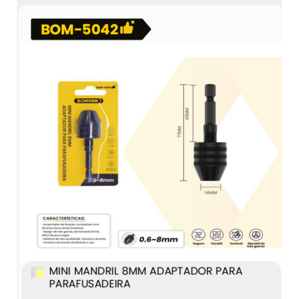 1箱迷你8毫米钻头适配器用于电钻（1箱=100PCS）